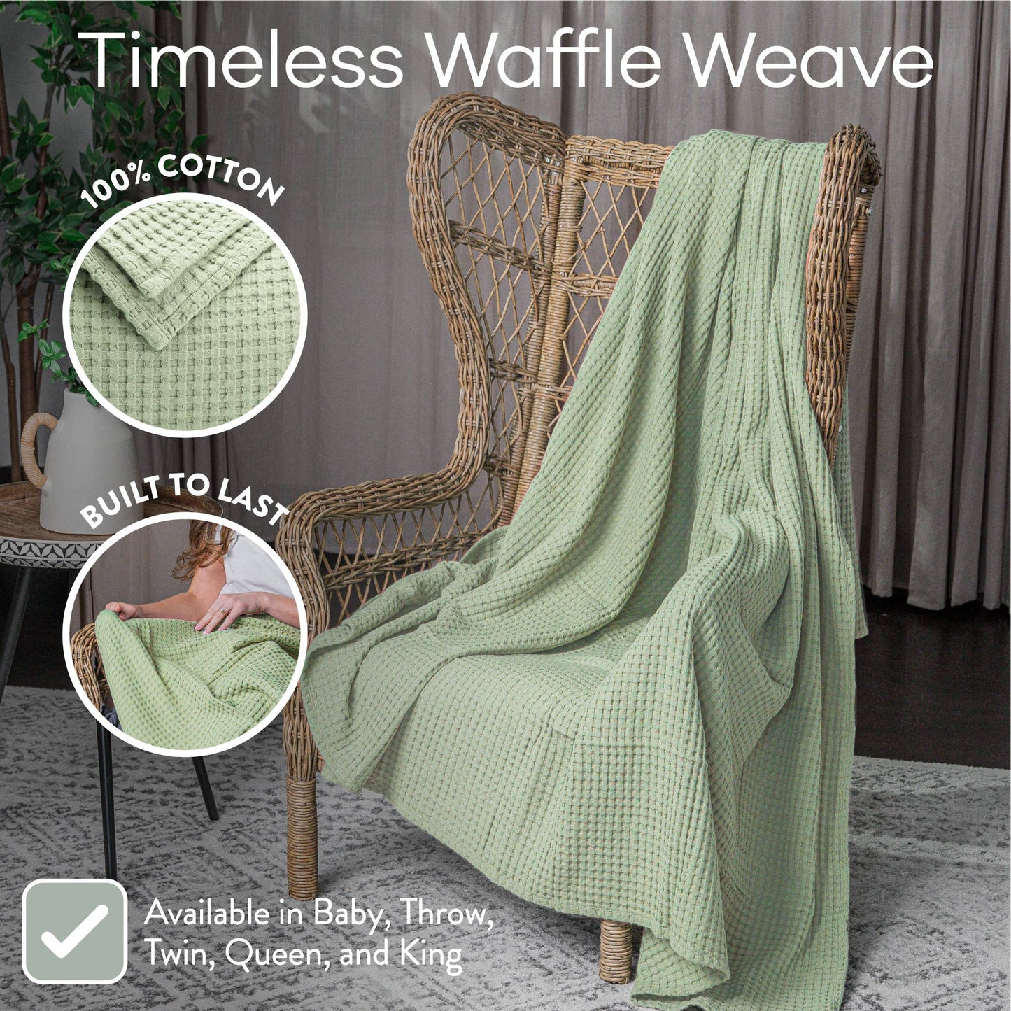 Waffle Blanket for Adults by Comfy Cubs: Queen / Charcoal