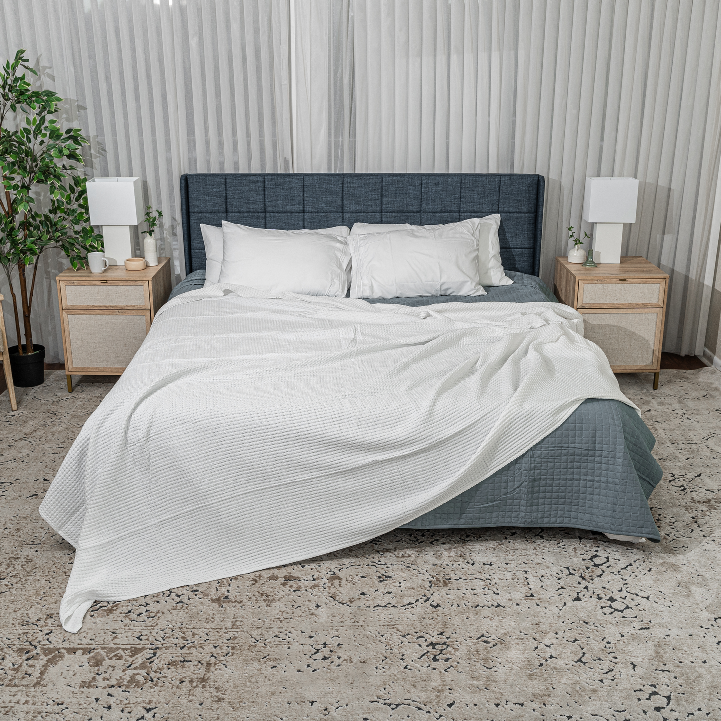 Waffle Blanket for Adults by Comfy Cubs: Queen / Charcoal