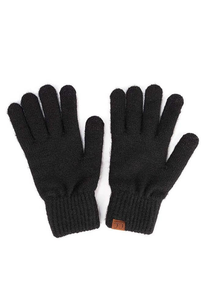 Hana - C.C Heather Knit Plain Gloves