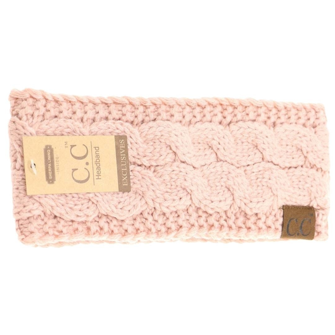 Beanie Solid Cable Knit CC Head Wrap Indi Pink – The Rose