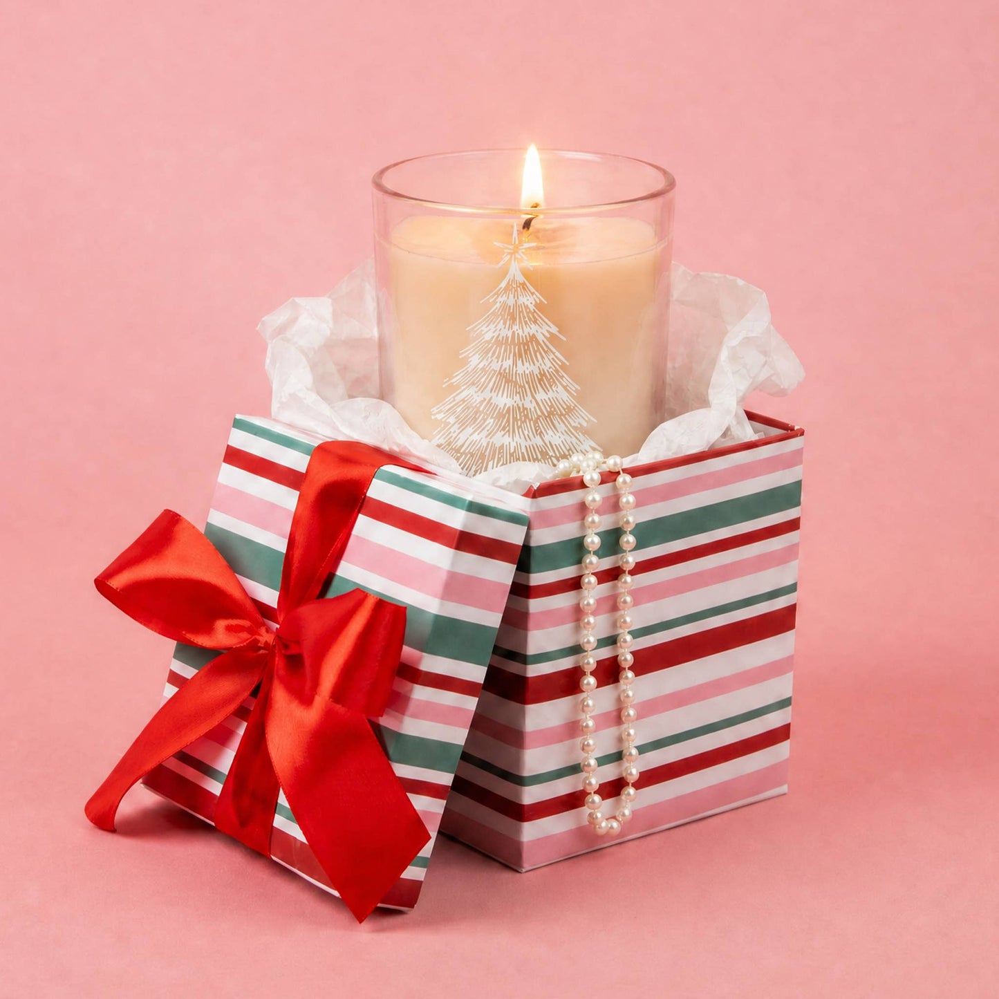 Sweet Grace Pink Tree Soy Candle 9.5oz | Christmas Gift, 6pk