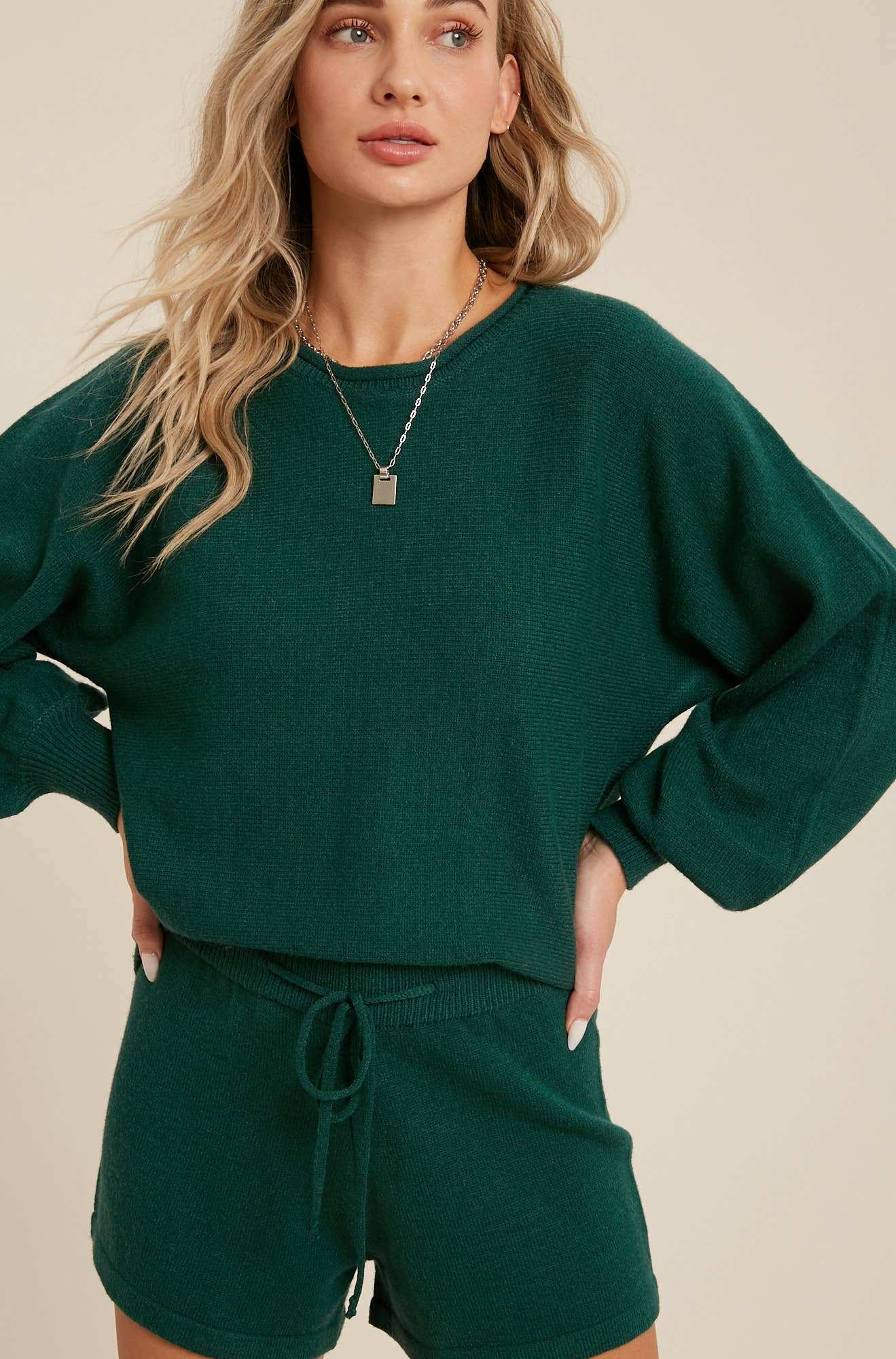 SWEATER LOUNGE SET: HUNTER GREEN