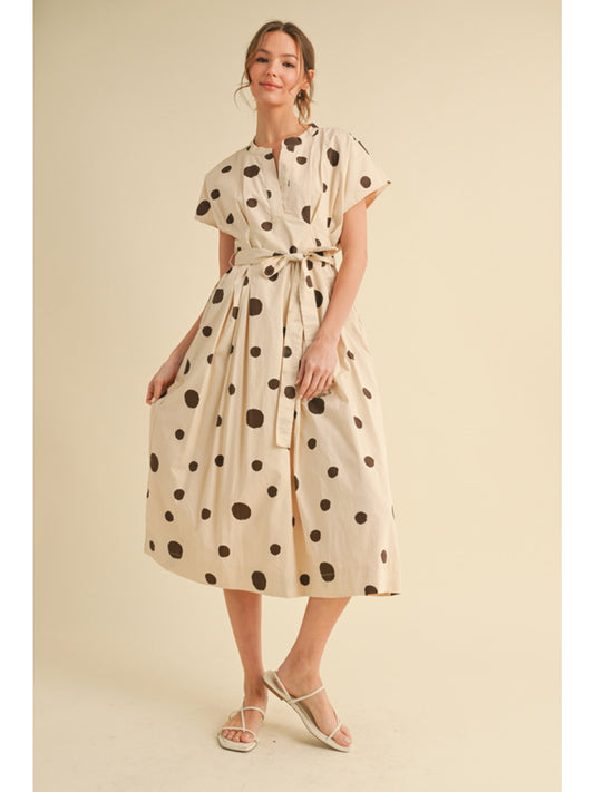 Jodifl Brown Polka Dot Dress