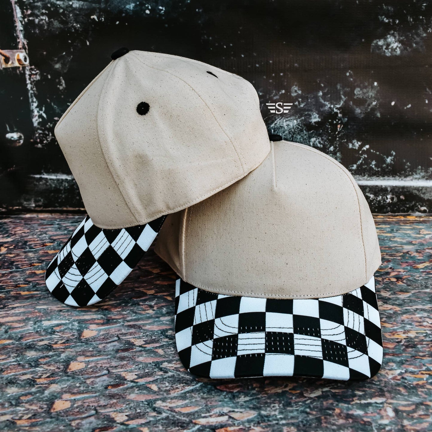 Canvas Front Checkered Bill Magna Pony® Cap: Red