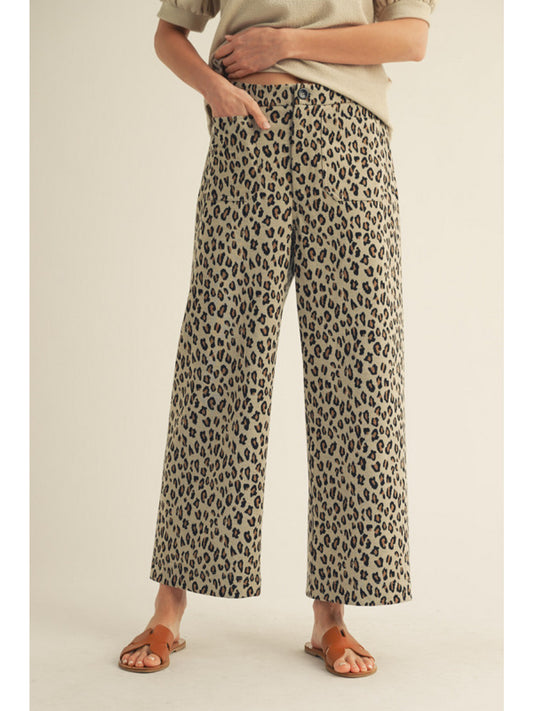Jodifl High waist wide leg leopard pants