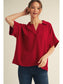 Jodfil Burgundy Green V-neck, dolman sleeve