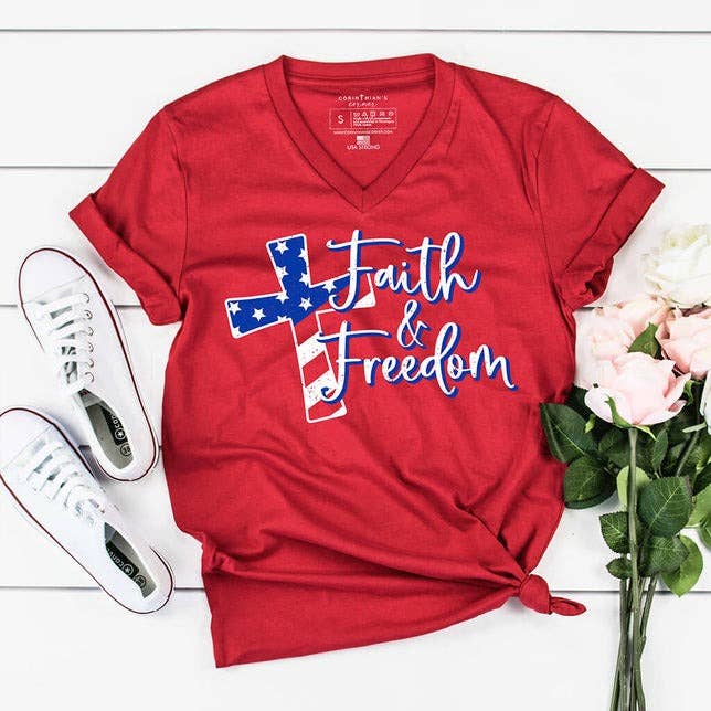 Faith And Freedom V-Neck: S