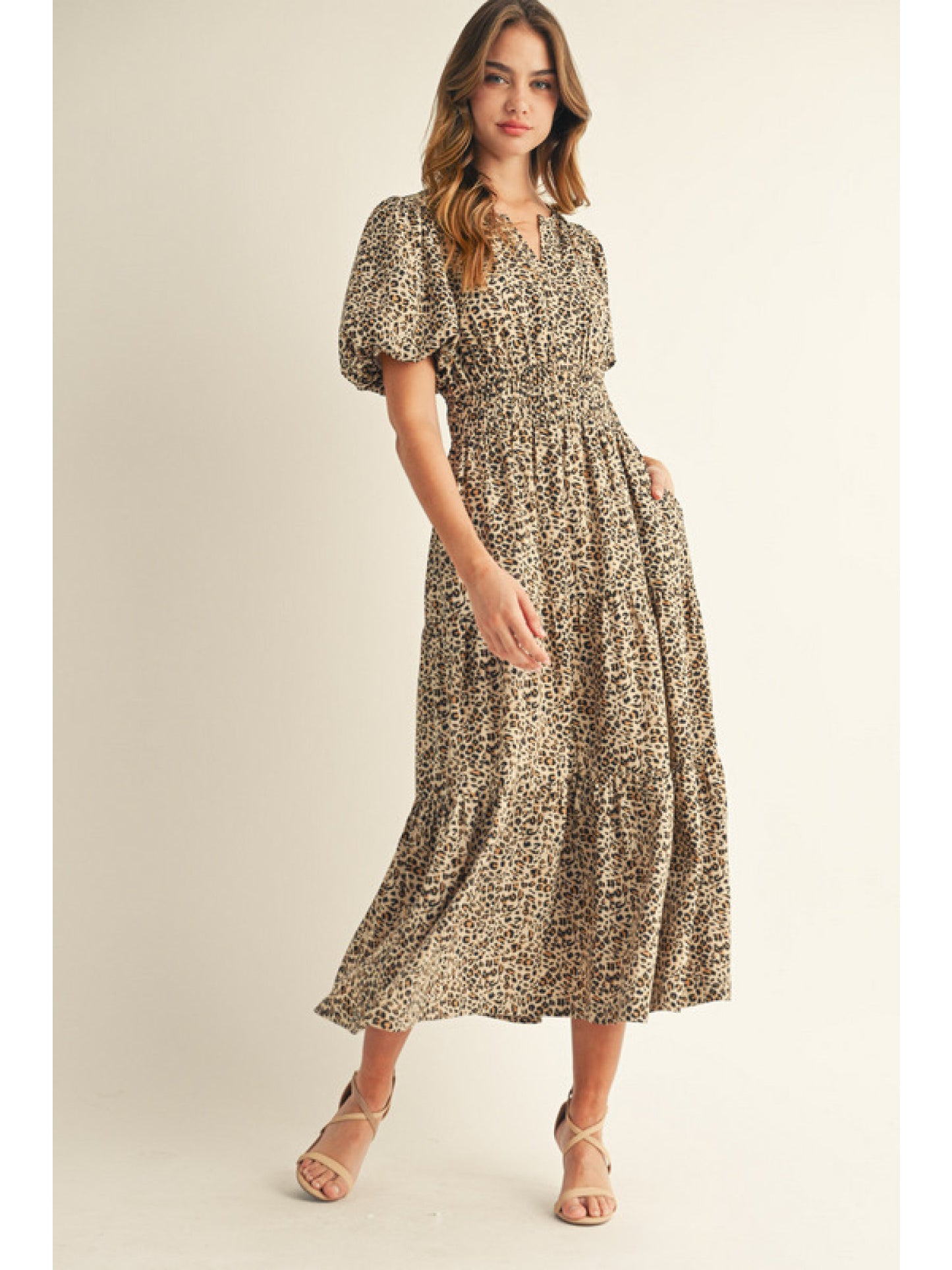 Jodfil Leopard Midi Dress