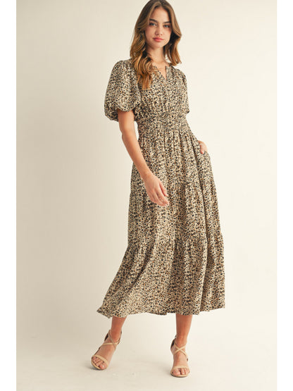 Jodfil Leopard Midi Dress