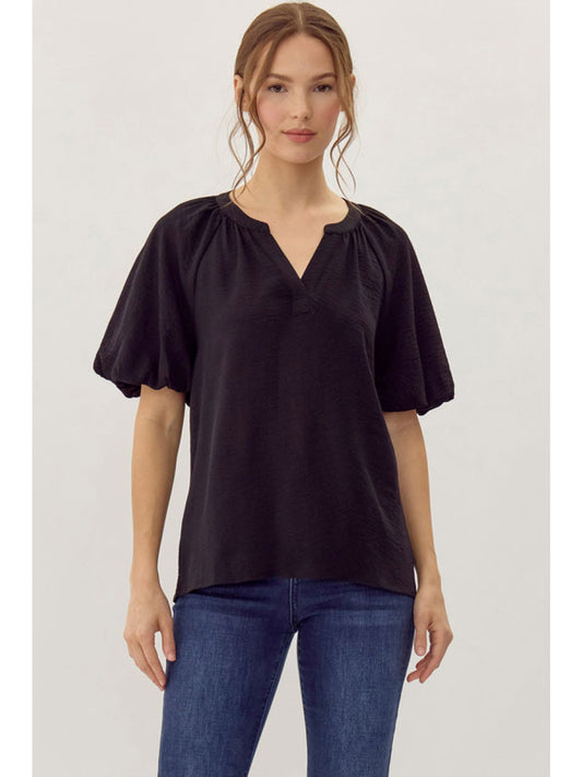 Jodifl Balloon Sleeved Blouse - Black