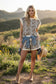 Leopard Print Ribbed Lounge Top & Shorts Set: CREAM COMBO