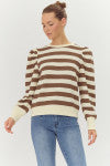 Jodifl Hunter Green Strip Sweater