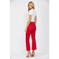 HIGH RISE ANKLE FLARE: HUSKER RED