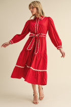 Jodifl Red Ric Rac dress