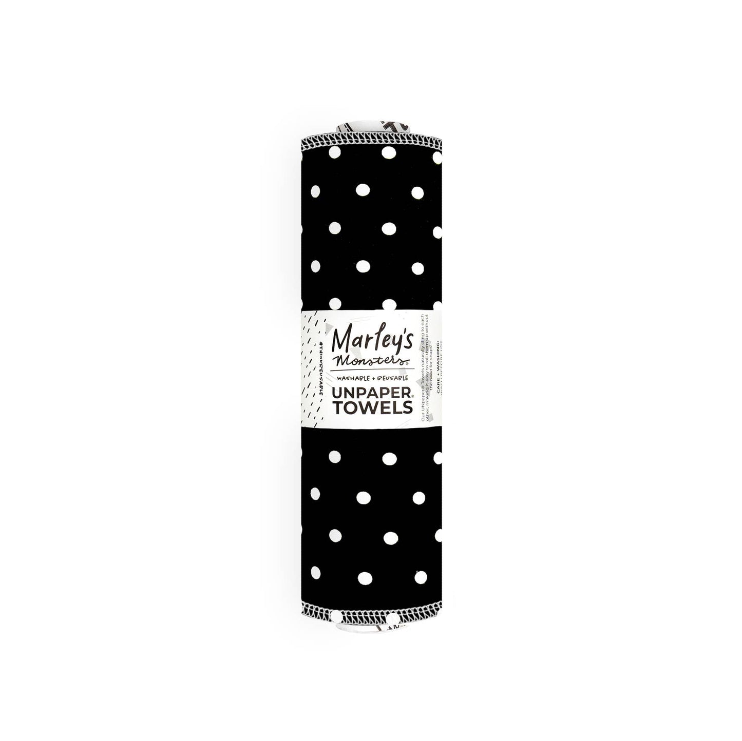 UNpaper® Towels: Prints - Case of 6 | Reusable Paper Towels: Black & White Polka / 12-Pack