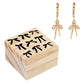 Treasure Box Bow Earring - Bows: Pine Wood, Zinc Alloy, Glass / 0.35 W x 1.2 H, Box: 2 SQ x 1.25 H