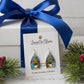 Stained Glass Nativity Earrings: Gold Toned