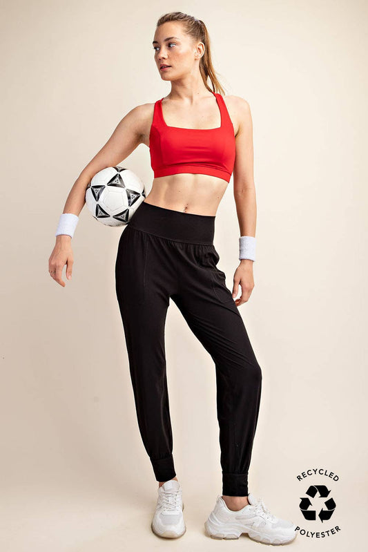 BUTTER SOFT JOGGERS WITH POCKETS: Black