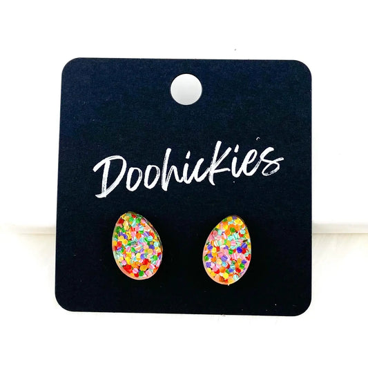 Doohickies - 13mm Easter Eggs -Easter Earrings: Daisy Candy Confetti