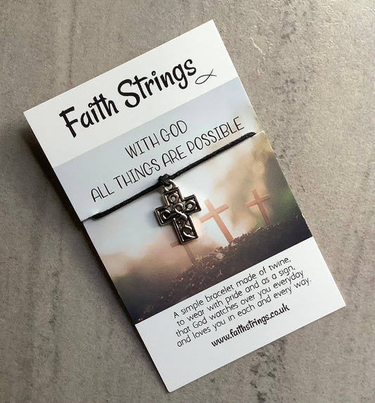 God All Things Possible Christian Faith String Wish Bracelet