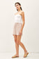STRIPED BREEZY SHORTS WITH ELASTIC WAIST : Hazelnut