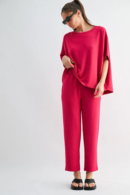 Mono B Laguna Boatneck Set - Plum Pink