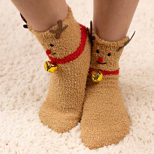 Kids Rudolph Jingle Bell Socks