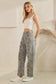 Mineral Washed Floral Denim Barrel Pants: DK DENIM