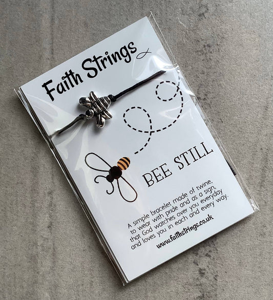 Bee Still Christian Faith String Wish Bracelet Gift