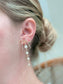 Dainty Bow & Pearl Chain Dangle Earrings: Silver
