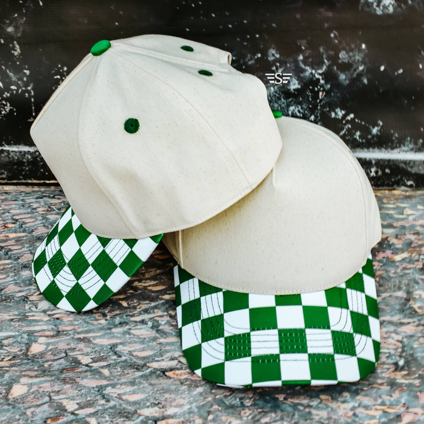 Canvas Front Checkered Bill Magna Pony® Cap: Brown/Tan
