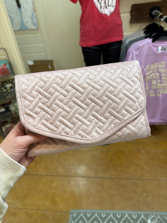 Quilted jewelry clutch Light Pink