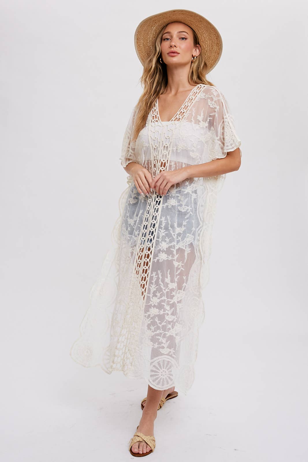 Bluivy BOHO LACE KAFTAN: NATURAL