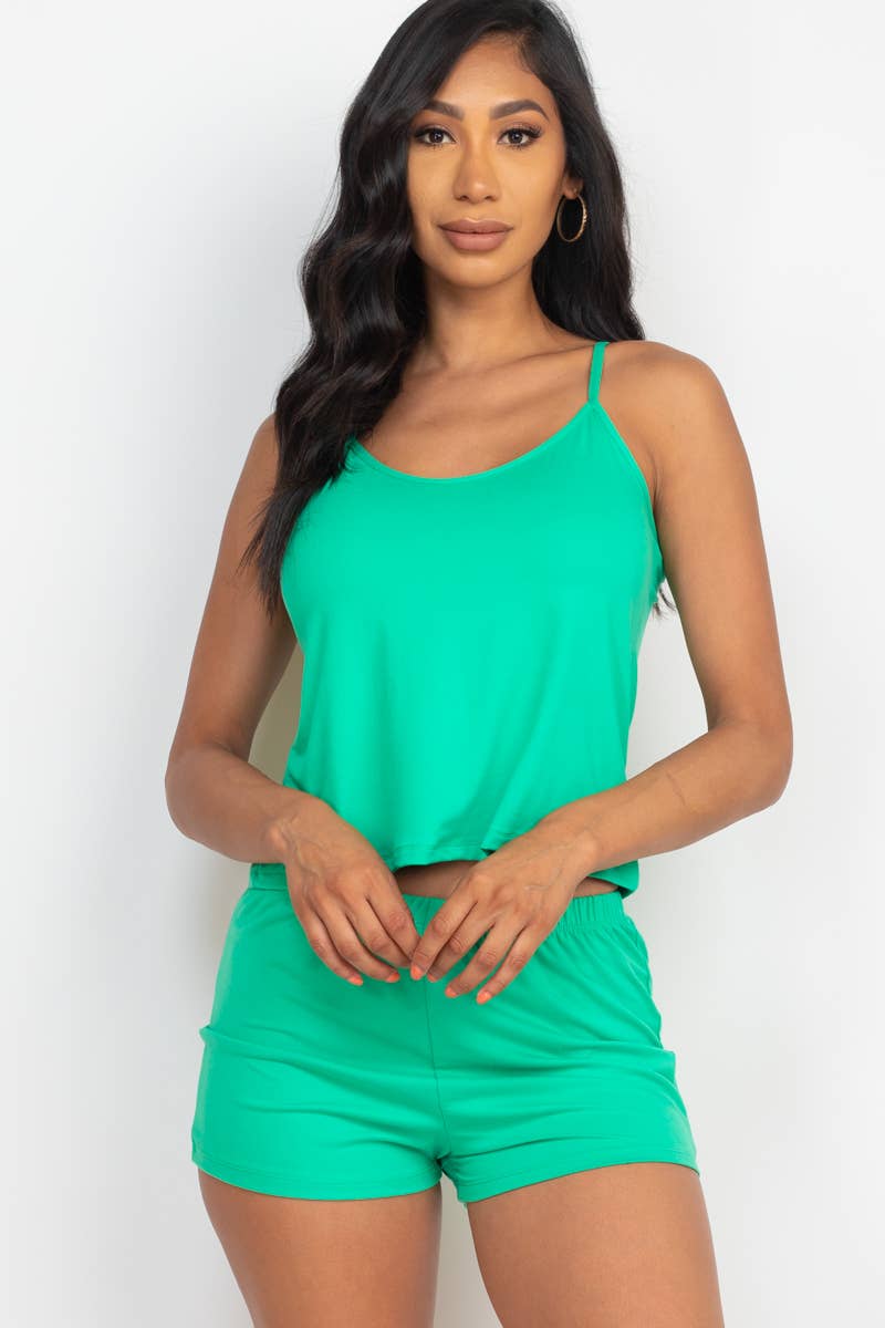 Cami Top & Shorts Lounge Set: First Blush / L