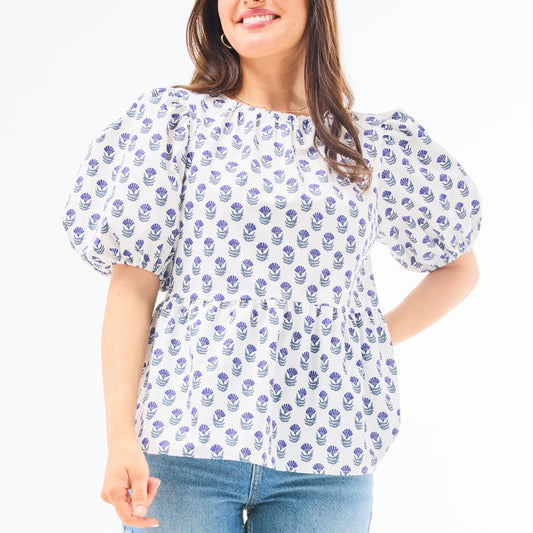 Mary Square Nina Floral Foulard Navy