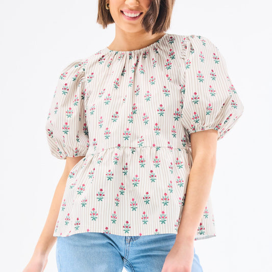 Mary Square Nina Cottage Stripes Blouse