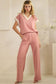 Corduroy Modal Short Sleeve Top and Pant Set: Dusty Rose