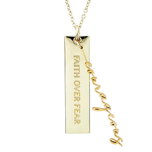 Name Plate Necklace - Courageous