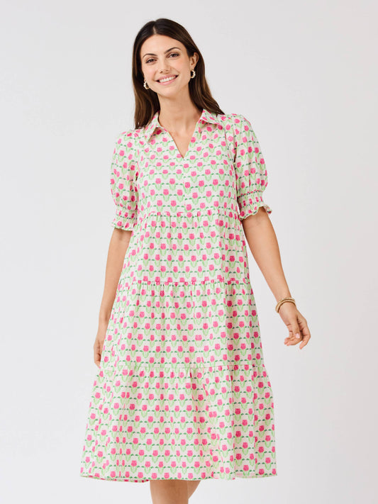 Molly Dress | Floral Fanfare Green: