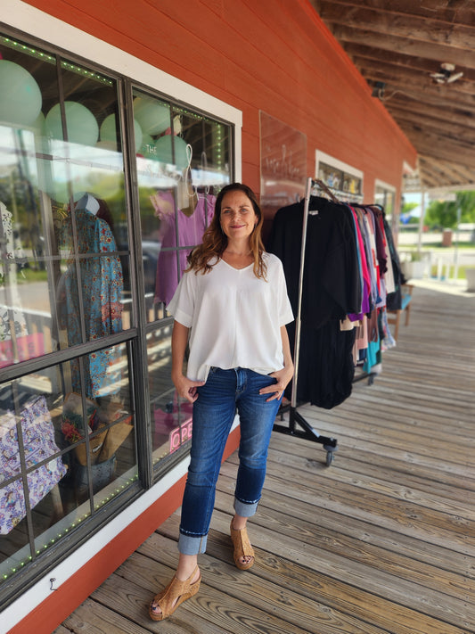 Zenana Airflow Dolman Sleeve Off White