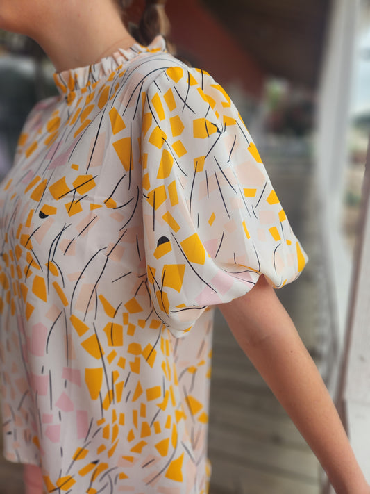 Jodifl Pink/Yellow Balloon Sleeve