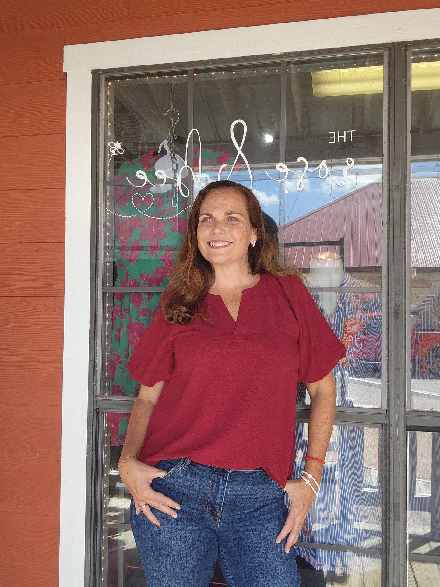 Jodifl Balloon Sleeved Blouse - Burgundy