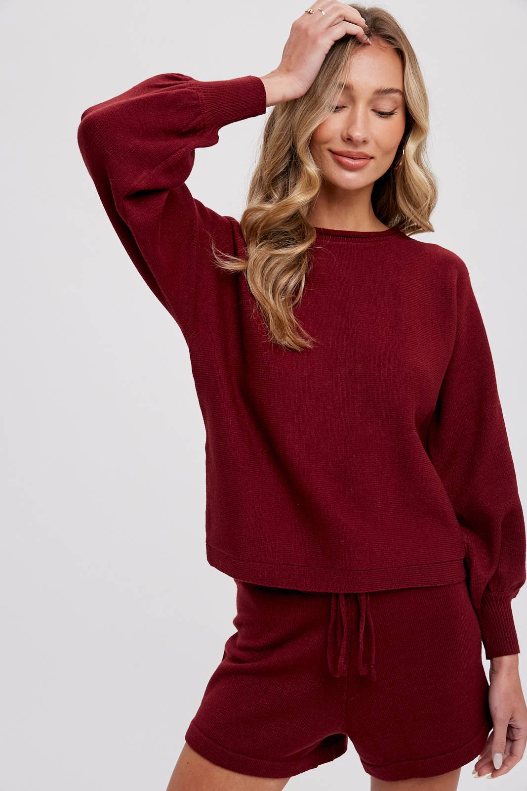 SWEATER LOUNGE SET: Burgundy