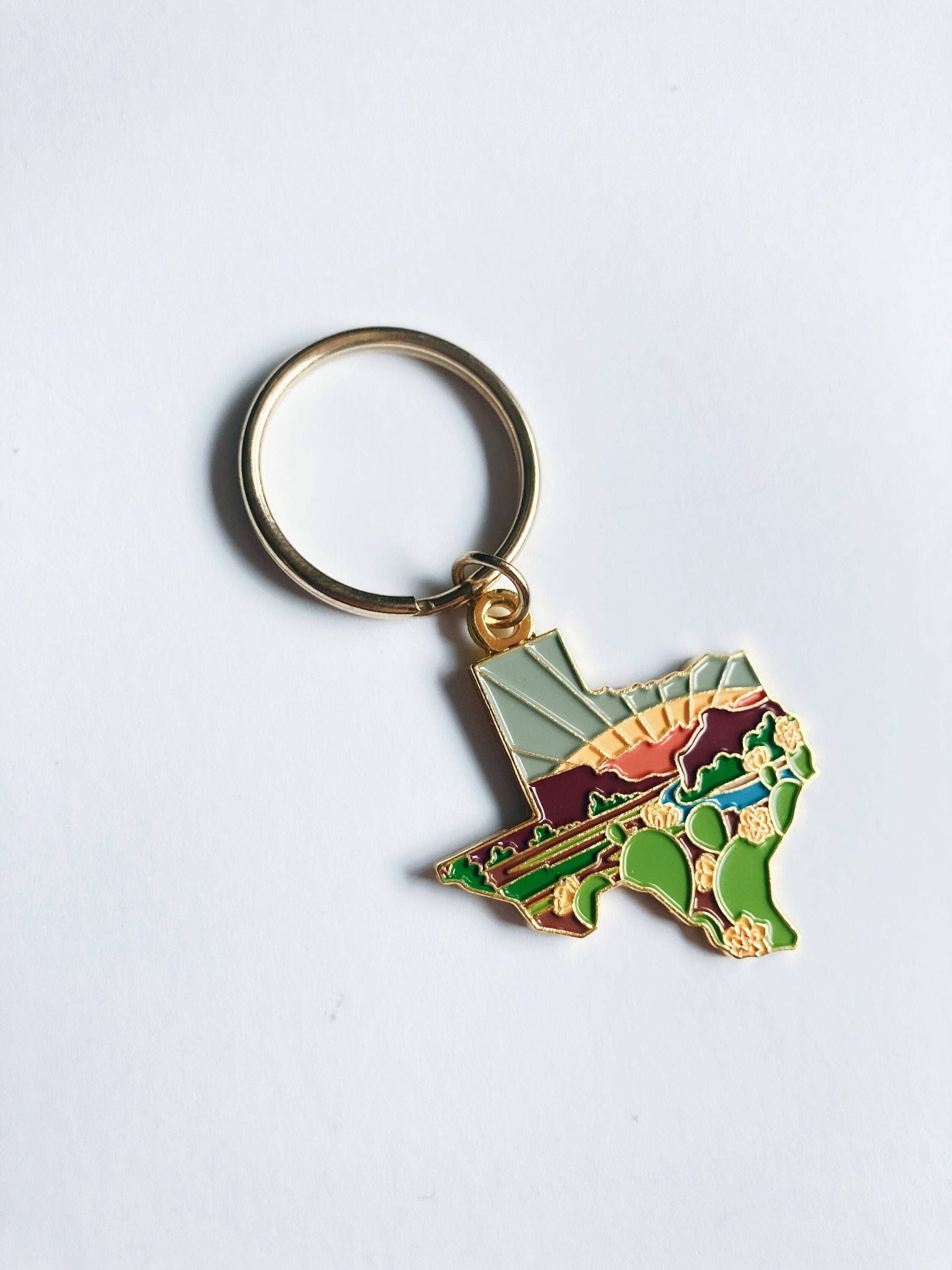 Gold Texas Soft Enamel Keychain