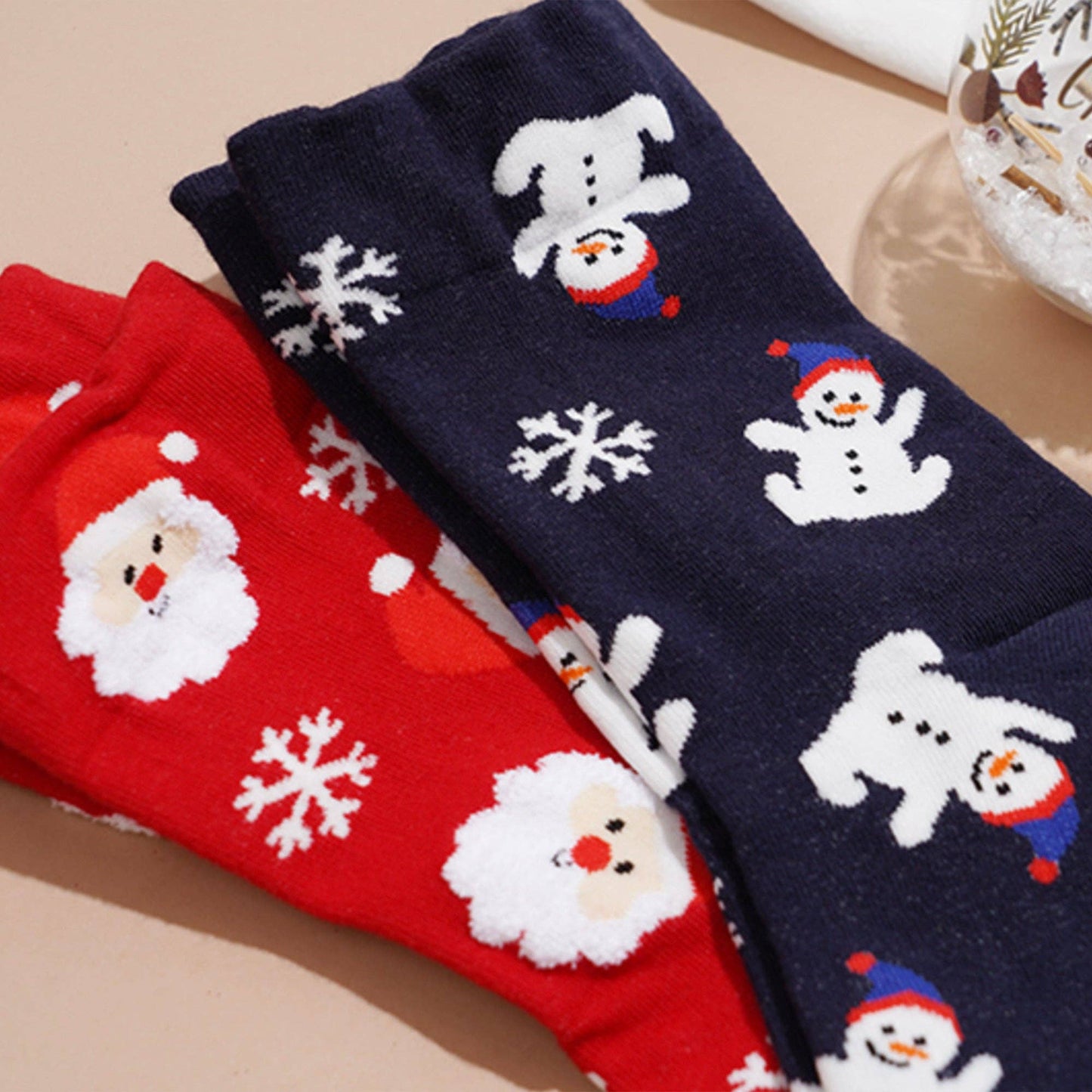 Women's Crew Merry Snowing Socks: KW-C-147-1