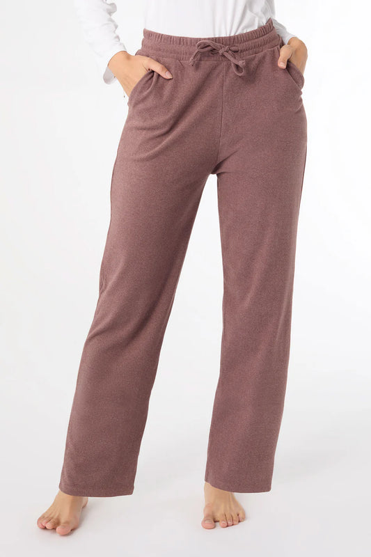Weekend Brushed Wide Leg Pant Auburn