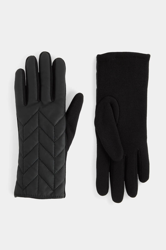 Matte Chevron Puffer Touchscreen Gloves