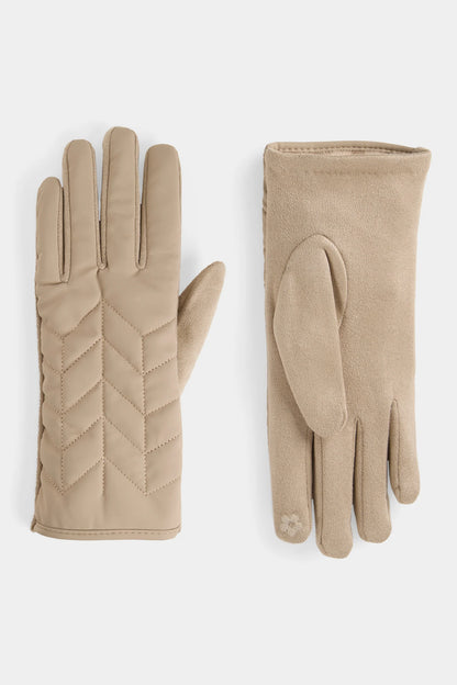 Matte Chevron Puffer Touchscreen Gloves