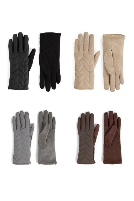 Matte Chevron Puffer Touchscreen Gloves