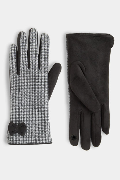 Darling Bow Houndstooth Touchscreen Gloves
